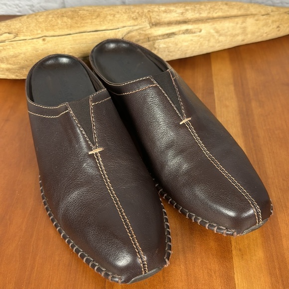 Timberland brown leather comfort square toe mule/clog. Size 9.5 - Picture 3 of 8